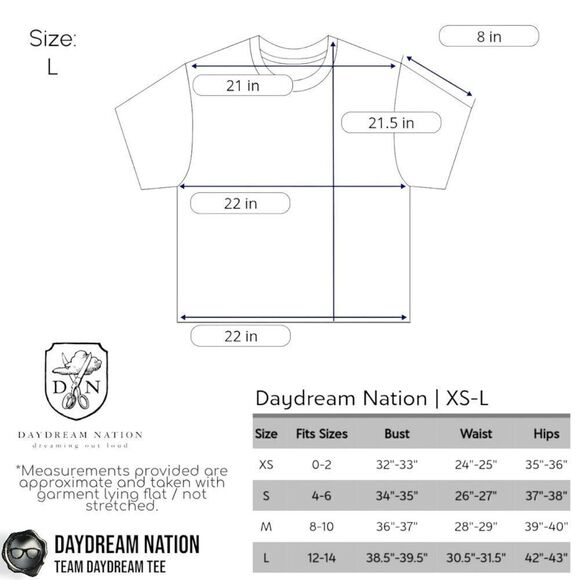 DAYDREAM NATION TEAM DAYDREAM CREWNECK OVERSIZED T SHIRT IN BLUE JEAN - Picture 9 of 11